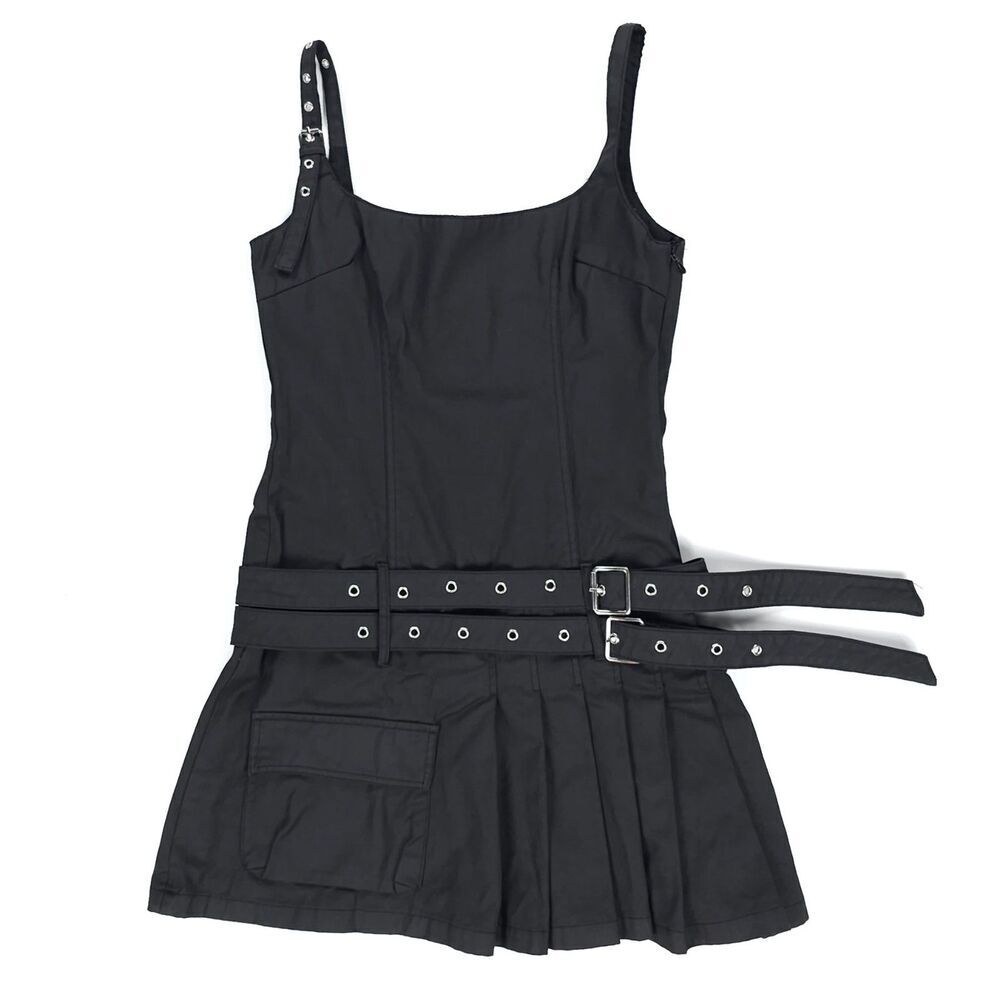 ZARA Waxed Box Pleat Dress Grunge 90s Y2k Messy Girl Chaotic Beauty E-girl XS